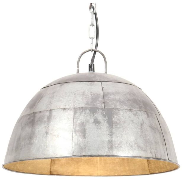 Teollistyylinen riippuvalaisin 25 w hopea pyöreä 41 cm e27_1