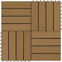 Terassilaatat 11 kpl WPC 30x30 cm 1m² tiikin värinen