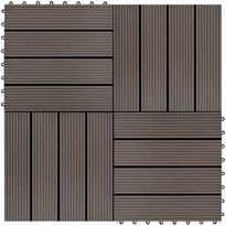 Terassilaatat 11 kpl WPC 30x30cm 1m² tummanruskea