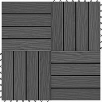 Terassilaatat 11 kpl puumuovikomposiitti 30x30 cm 1m² musta