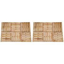 Terassilaatat 12 kpl 50x50 cm puu ruskea