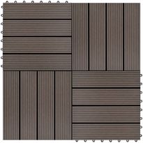 Terassilaatat 22 kpl 30x30 cm 2m² puukomposiitti tummanruskea