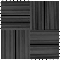Terassilaatat 22 kpl 30x30cm 2m² puukomposiitti musta