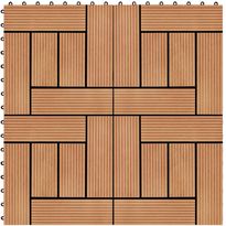 Terassilaatat 22 kpl 30x30cm 2m² puukomposiitti tiikinvärinen