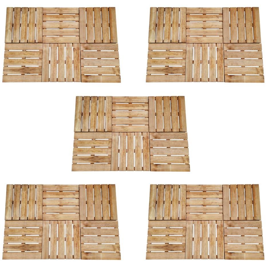 Terassilaatat 30 kpl 50x50 cm puu ruskea