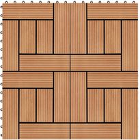Terassilaatat WPC 30x30 cm 1m² tiikin värinen 11 kpl
