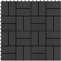 Terassilaatat puumuovikomposiitti 30x30 cm 1m² musta 11 kpl 