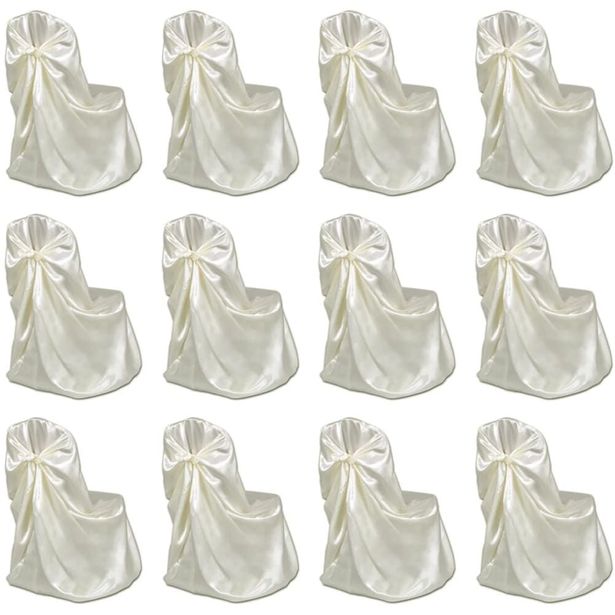 Tuolinpäällinen hääjuhliin kerma 12 kpl_1