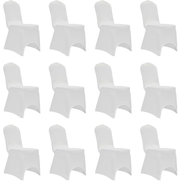 Tuolinpäällinen venyvä valkoinen 12 kpl_1