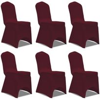 Tuolinpäälliset stretch viininpunainen 6 kpl