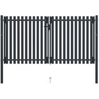 Tuplaovi pihaportti teräs 306x200 cm antrasiitti