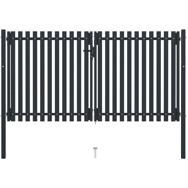 Tuplaovi pihaportti teräs 306x200 cm antrasiitti
