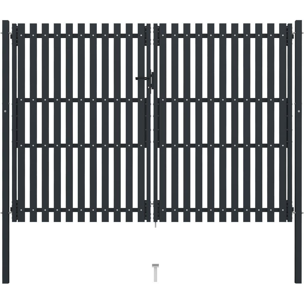Tuplaovi pihaportti teräs 306x250 cm antrasiitti