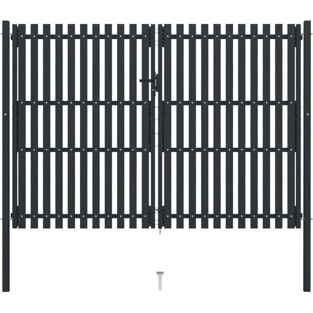 Tuplaovi pihaportti teräs 306x250 cm antrasiitti