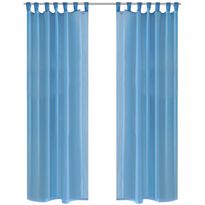 Turkoosit sheer verhot 140 x 175 cm 2 kpl
