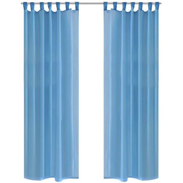 Turkoosit sheer verhot 140 x 175 cm 2 kpl_1