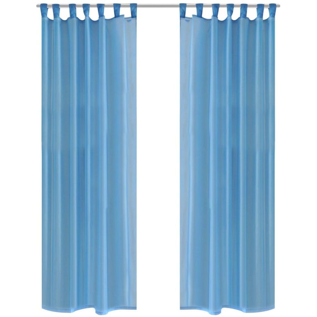 Turkoosit sheer verhot 140 x 245 cm 2 kpl