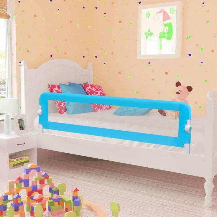 Turvalaita sänkyyn 2 kpl sininen 150x42 cm