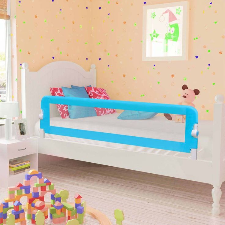 Turvalaita sänkyyn sininen 120x42 cm polyesteri