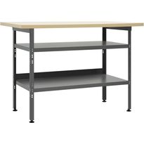 Työtaso harmaa 120x60x85 cm teräs