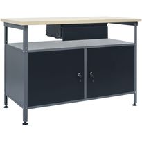 Työtaso musta 120x60x85 cm teräs