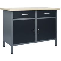 Työtaso musta 120x60x85cm teräs
