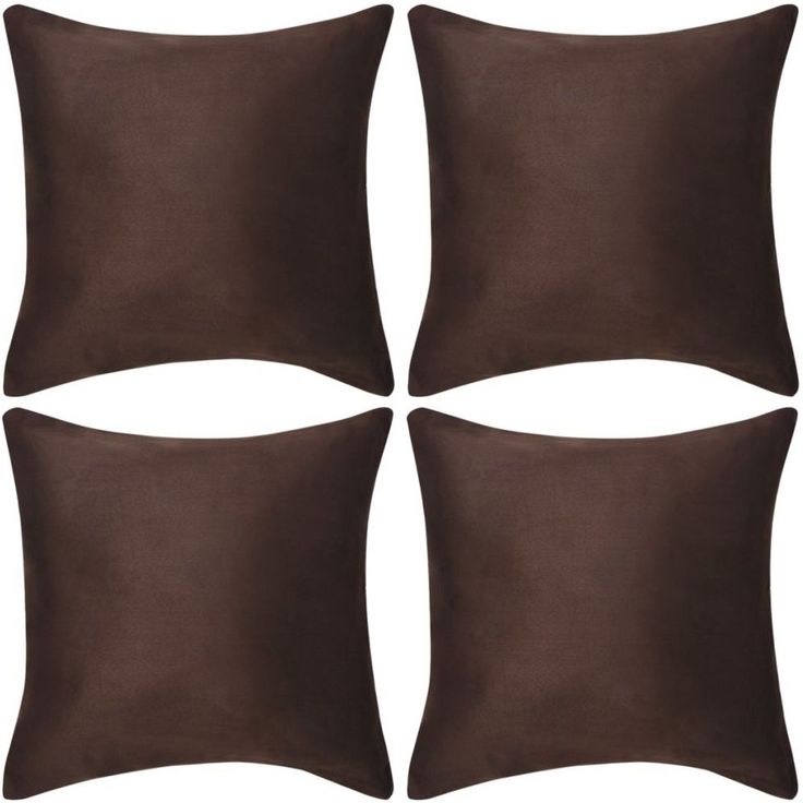 Tyynynpäällinen 4 kpl keinomokka 80x80 cm ruskea_1