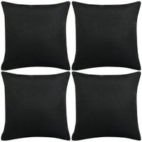 Tyynynpäällinen pellavatyylinen musta 4kpl 40x40 cm