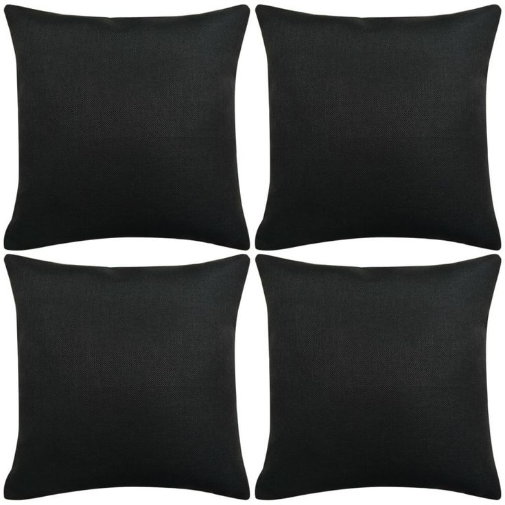 Tyynynpäällinen pellavatyylinen musta 4kpl 50x50 cm_1