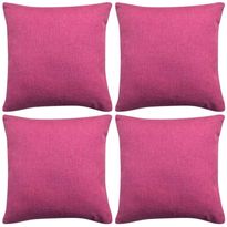 Tyynynpäällinen pellavatyylinen pinkki 4kpl 40x40 cm