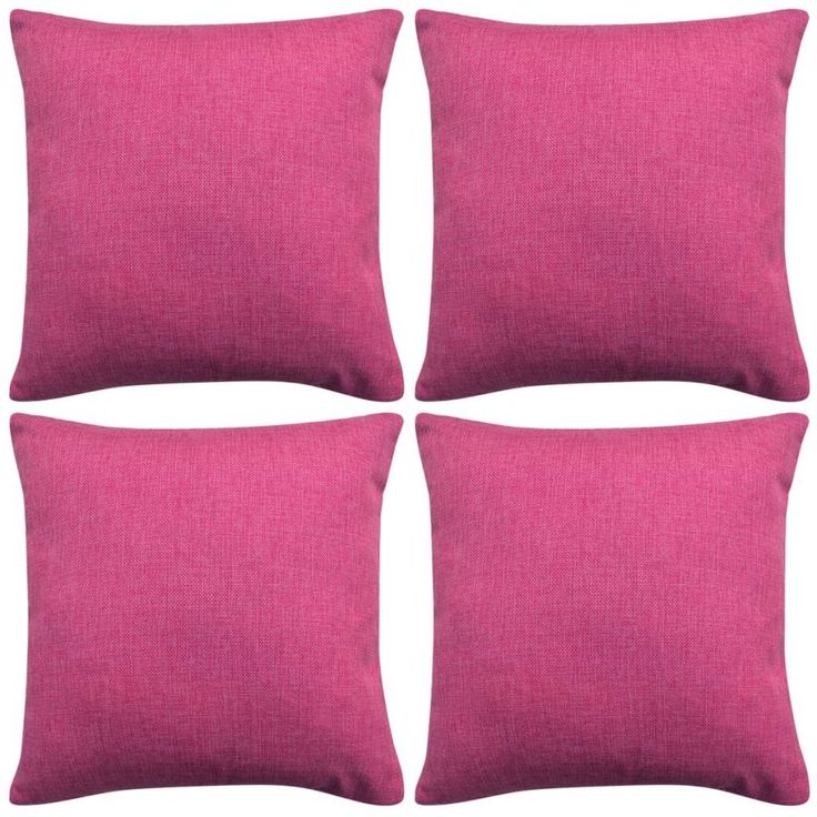 Tyynynpäällinen pellavatyylinen pinkki 4kpl 80x80 cm_1