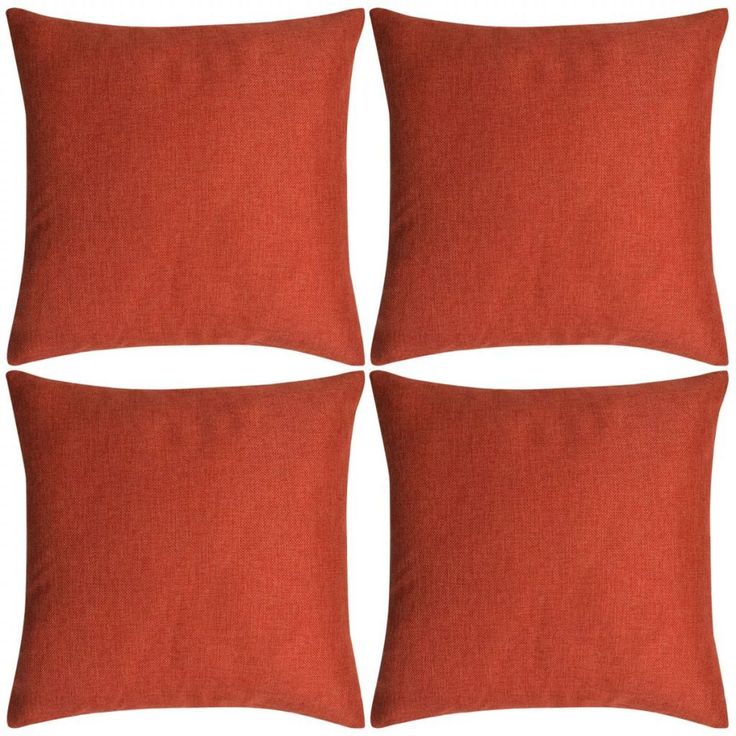 Tyynynpäällinen pellavatyylinen terrakotta 4kpl 50 x 50 cm_1