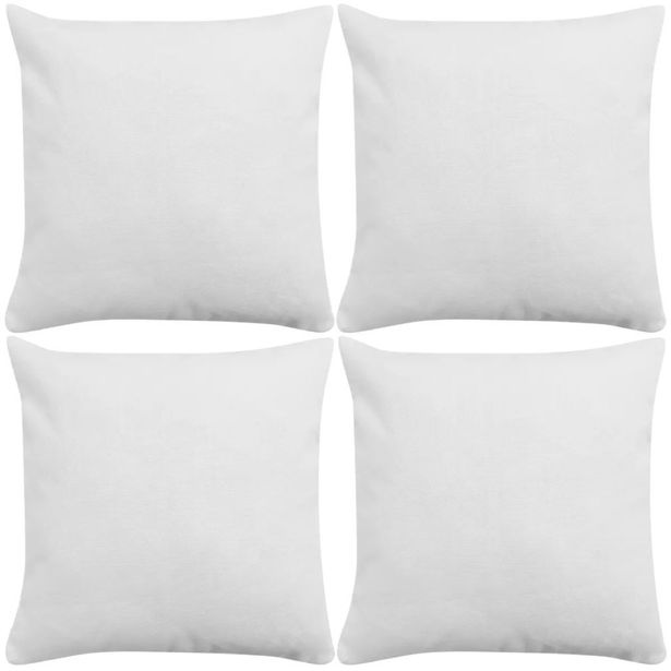 Tyynynpäällinen pellavatyylinen valkoinen 4kpl 40x40 cm_1