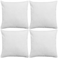Tyynynpäällinen pellavatyylinen valkoinen 4kpl 50x50 cm