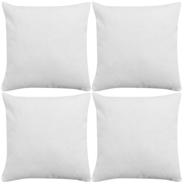 Tyynynpäällinen pellavatyylinen valkoinen 4kpl 50x50 cm_1
