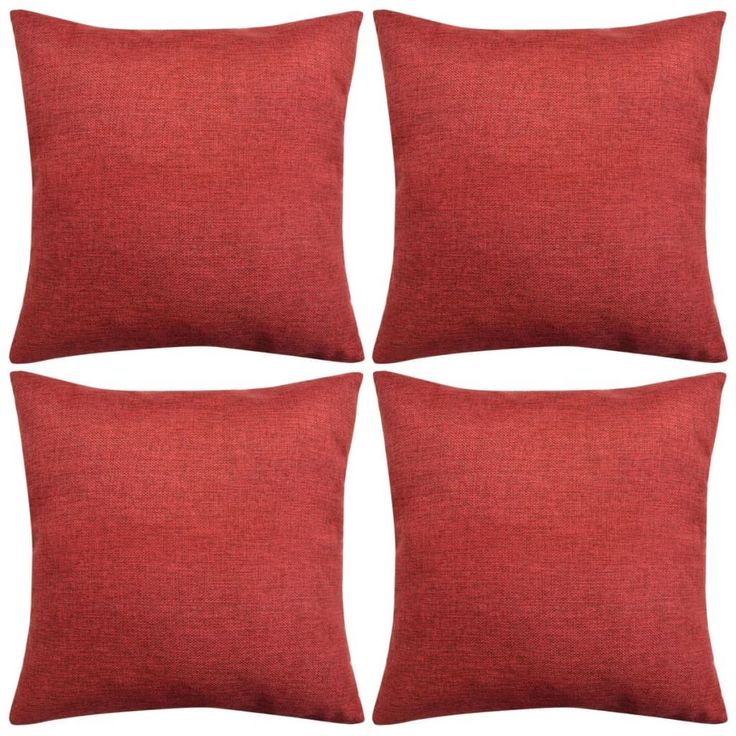 Tyynynpäällinen pellavatyylinen viininpunainen 4kpl 40x40 cm_1