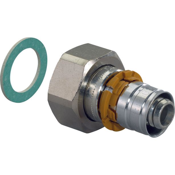 Puristusliitin Uponor suora DR 40 x 1 1/4 SK pyörivällä mutterilla