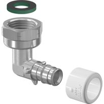 Kulmaliitin Uponor Q&amp;E, pyörivä mutteri, niklattu NKB DR 15-1/2&quot;SN