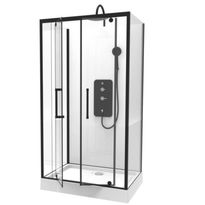 Suihkukaappi Harma Urban, 800x1100mm, musta, kirkas lasi, Verkkokaupan poistotuote