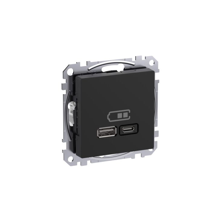 USB latauspistorasia Schneider Electric A  C 45W Power Delivery antrasiitti Exxact
