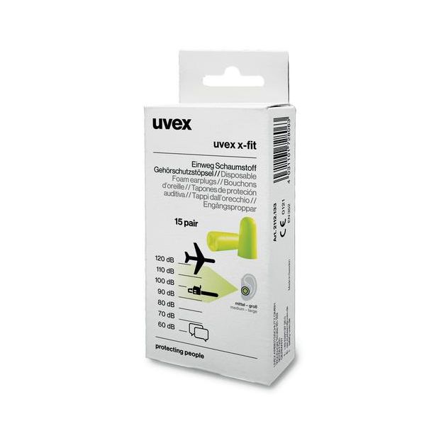 Korvatulpat Uvex X-Fit, Snr 37 dB, 15 paria