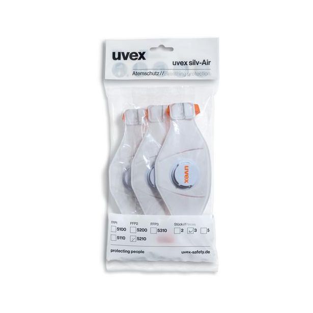 Hengityssuojain Uvex Silv-Air Premium 5210, FFP2, 3 kpl