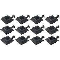Ulkoaurinkokennovalaisin 12 kpl led neliö 12 cm musta