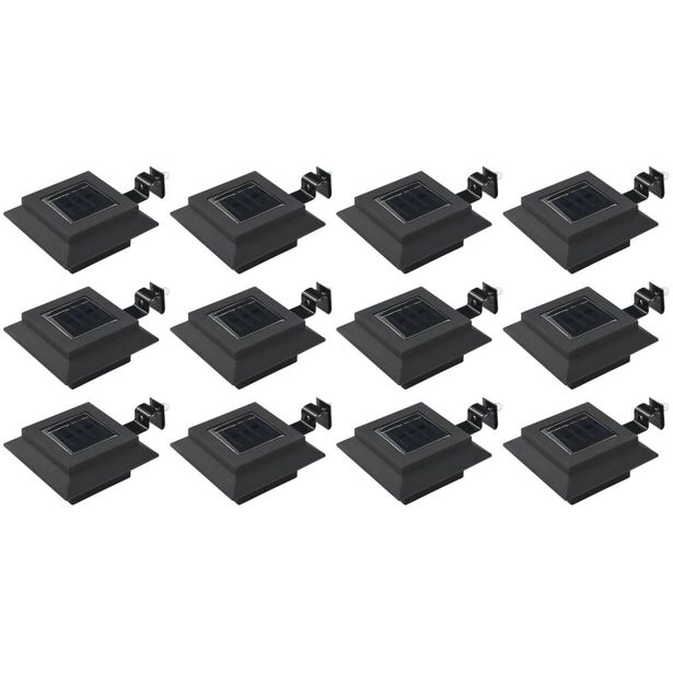 Ulkoaurinkokennovalaisin 12 kpl led neliö 12 cm musta_1