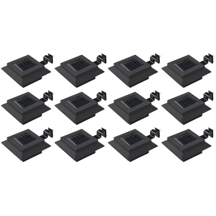 Ulkoaurinkokennovalaisin 12 kpl led neliö 12 cm musta_1