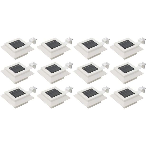 Ulkoaurinkokennovalaisin 12 kpl led neliö 12 cm valkoinen_1