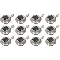 Ulkoaurinkokennovalaisin 12 kpl led pyöreä 12cm valkoinen