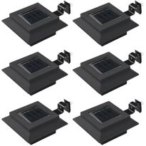 Ulkoaurinkokennovalaisin 6 kpl led neliö 12cm musta