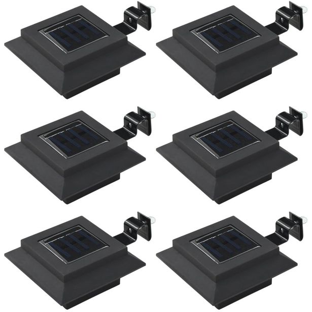 Ulkoaurinkokennovalaisin 6 kpl led neliö 12cm musta_1