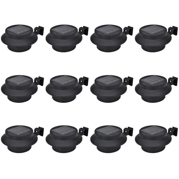 Ulkoaurinkokennovalaisin aitaan 12 kpl led musta_1
